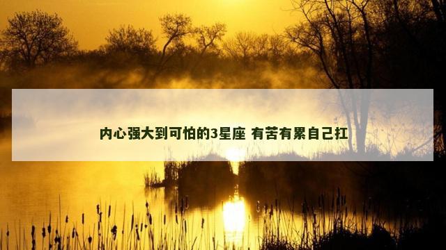 内心强大到可怕的3星座 有苦有累自己扛