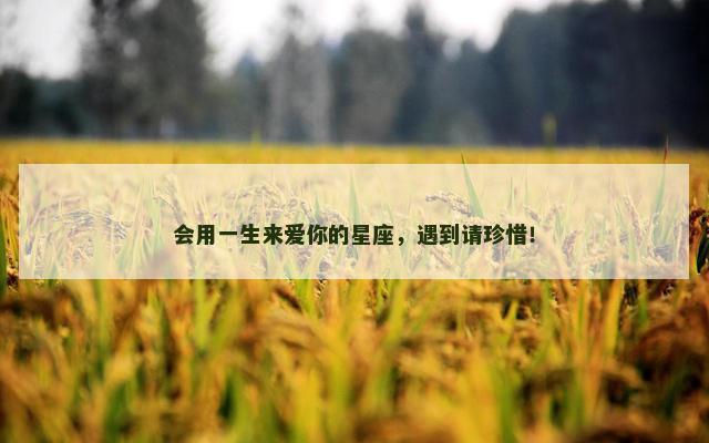 会用一生来爱你的星座，遇到请珍惜！