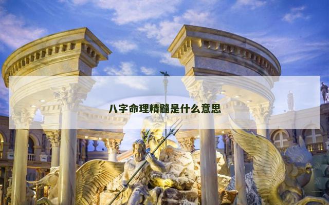 八字命理精髓是什么意思