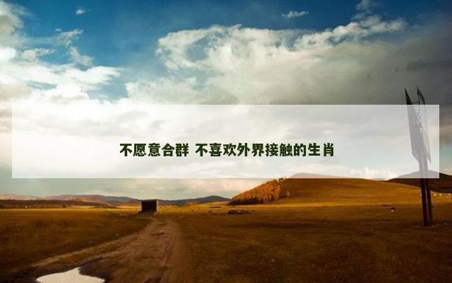 不愿意合群 不喜欢外界接触的生肖