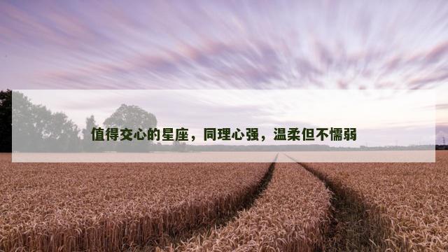 值得交心的星座，同理心强，温柔但不懦弱