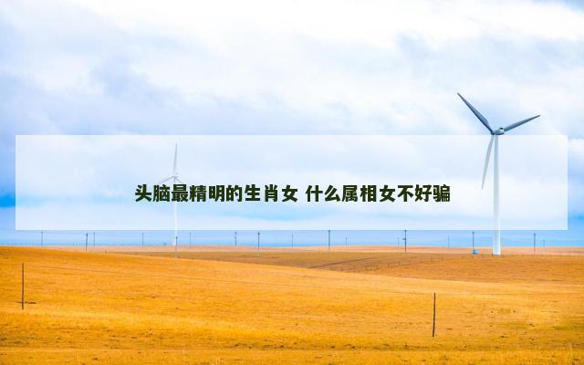 头脑最精明的生肖女 什么属相女不好骗