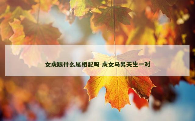 女虎跟什么属相配吗 虎女马男天生一对