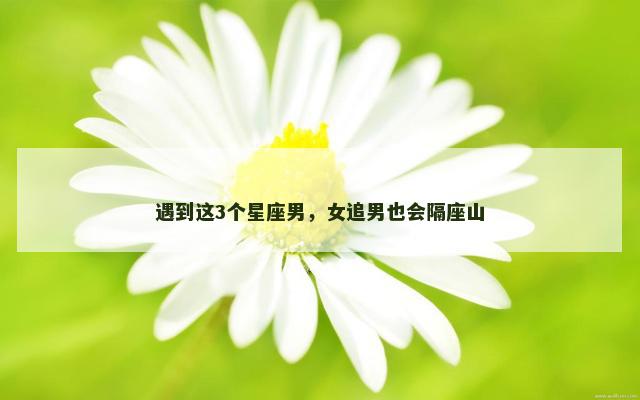 遇到这3个星座男，女追男也会隔座山