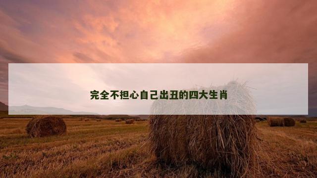 完全不担心自己出丑的四大生肖