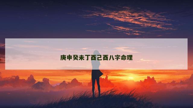 庚申癸未丁酉己酉八字命理