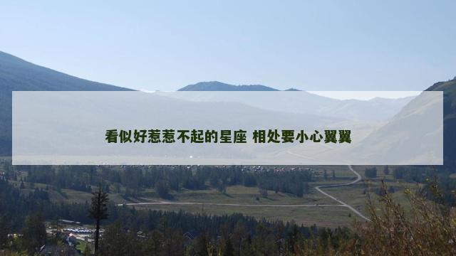 看似好惹惹不起的星座 相处要小心翼翼