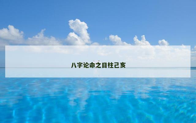 八字论命之日柱己亥