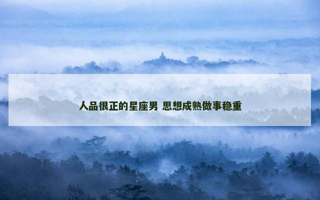 人品很正的星座男 思想成熟做事稳重