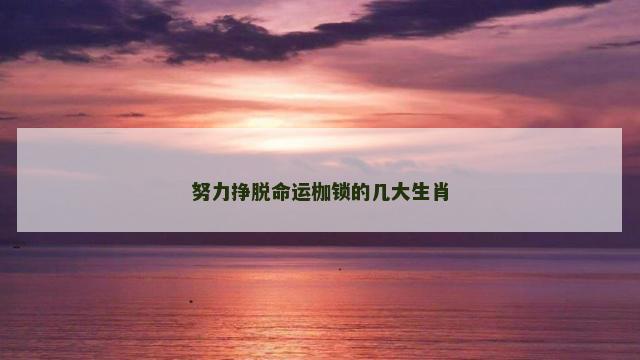 努力挣脱命运枷锁的几大生肖