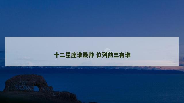 十二星座谁最帅 位列前三有谁