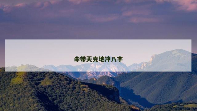 命带天克地冲八字