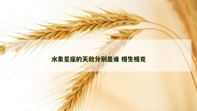 水象星座的天敌分别是谁 相生相克