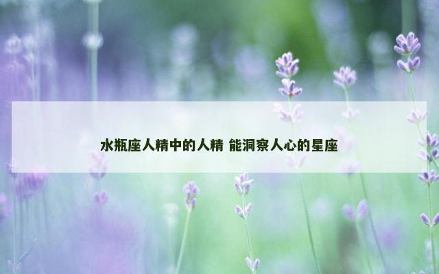 水瓶座人精中的人精 能洞察人心的星座