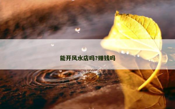 能开风水店吗?赚钱吗