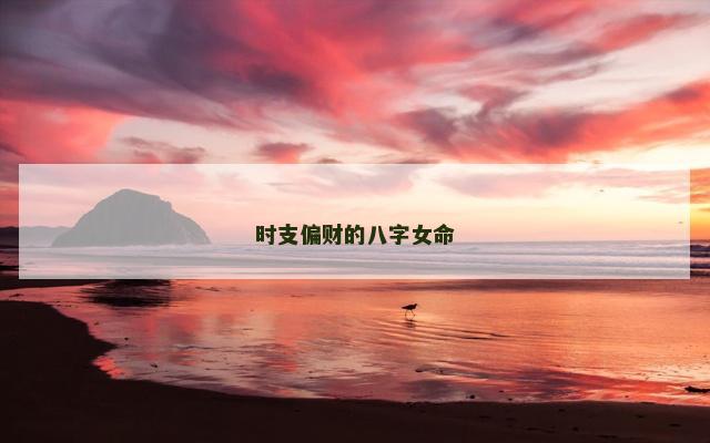时支偏财的八字女命