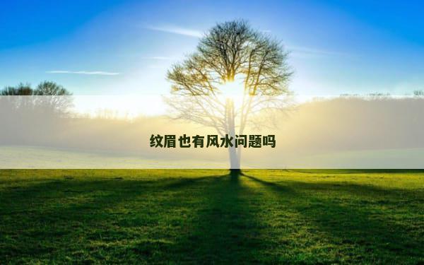 纹眉也有风水问题吗