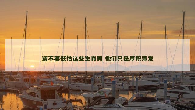 请不要低估这些生肖男 他们只是厚积薄发
