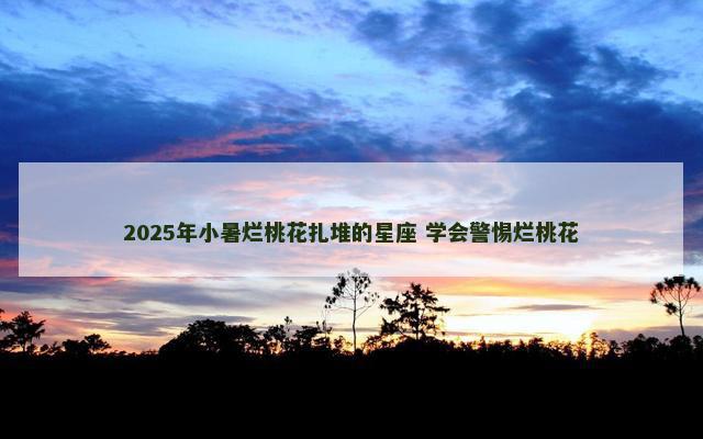 2025年小暑烂桃花扎堆的星座 学会警惕烂桃花