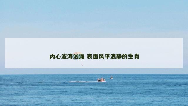 内心波涛汹涌 表面风平浪静的生肖
