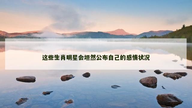 这些生肖明星会坦然公布自己的感情状况