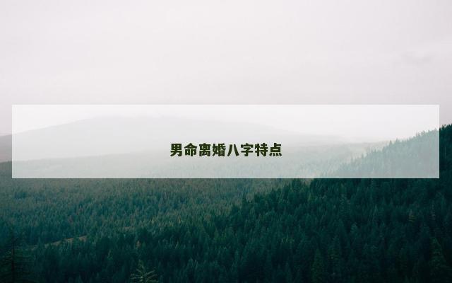 男命离婚八字特点