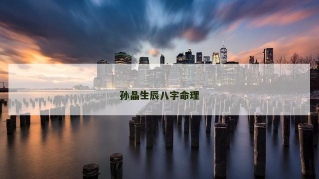 孙晶生辰八字命理
