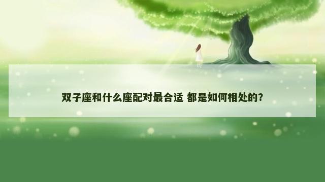 双子座和什么座配对最合适 都是如何相处的？