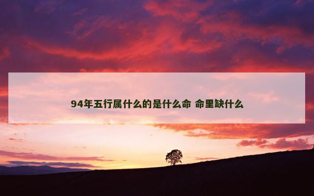94年五行属什么的是什么命 命里缺什么