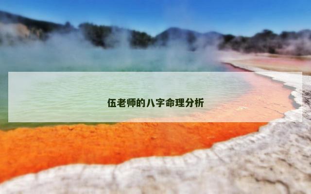 伍老师的八字命理分析