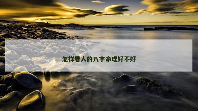 怎样看人的八字命理好不好