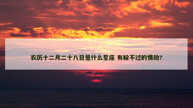 农历十二月二十八日是什么星座 有躲不过的情劫?