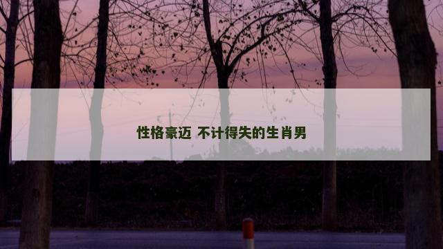 性格豪迈 不计得失的生肖男