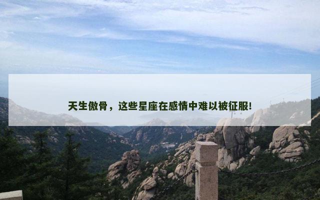 天生傲骨，这些星座在感情中难以被征服！