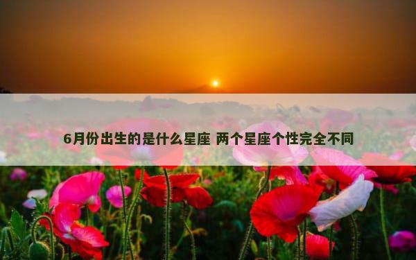 6月份出生的是什么星座 两个星座个性完全不同