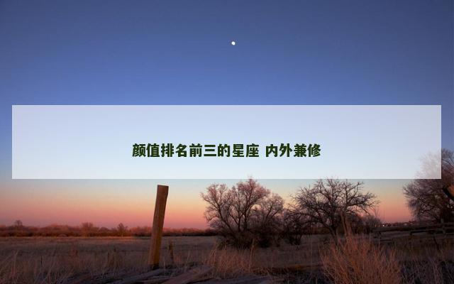 颜值排名前三的星座 内外兼修