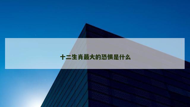 十二生肖最大的恐惧是什么