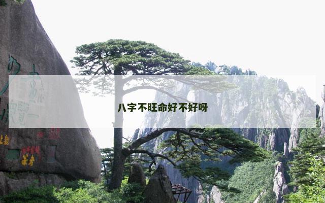 八字不旺命好不好呀