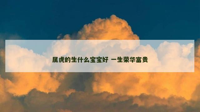 属虎的生什么宝宝好 一生荣华富贵