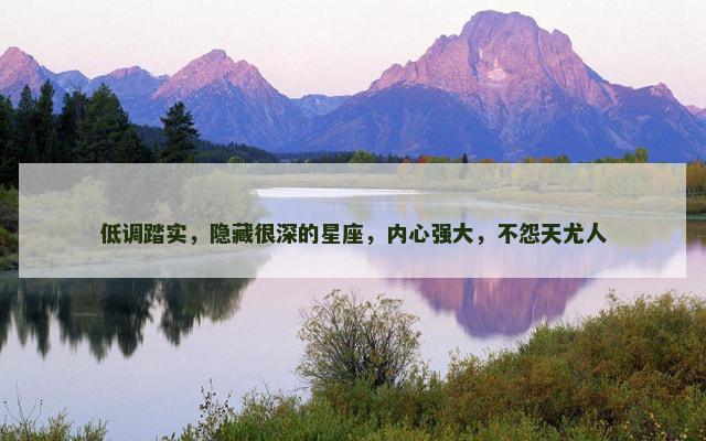 低调踏实，隐藏很深的星座，内心强大，不怨天尤人