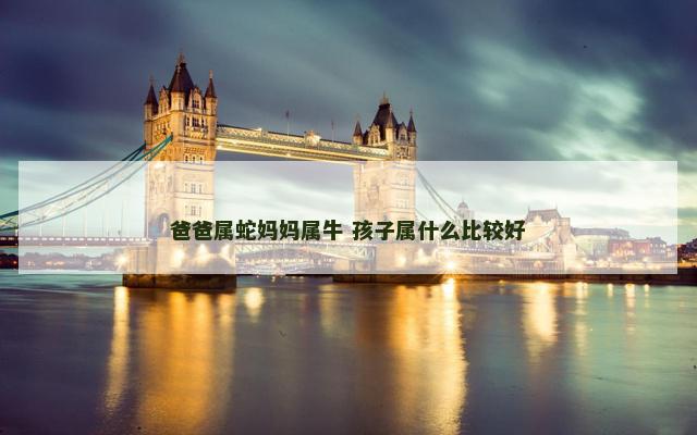 爸爸属蛇妈妈属牛 孩子属什么比较好