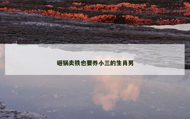 砸锅卖铁也要养小三的生肖男
