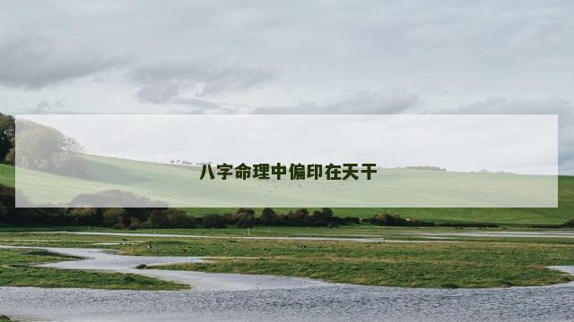 八字命理中偏印在天干