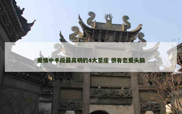 爱情中手段最高明的4大星座 很有恋爱头脑