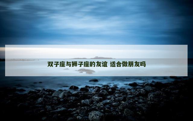 双子座与狮子座的友谊 适合做朋友吗
