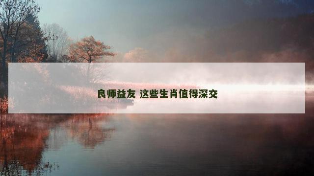 良师益友 这些生肖值得深交