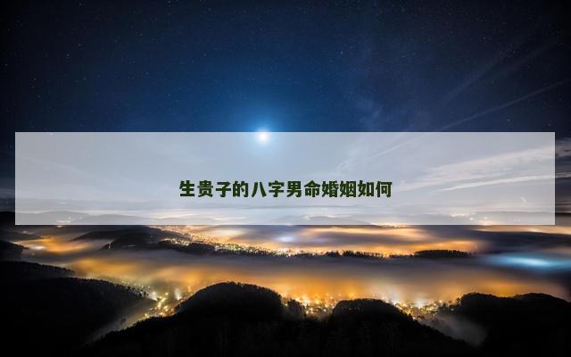 生贵子的八字男命婚姻如何