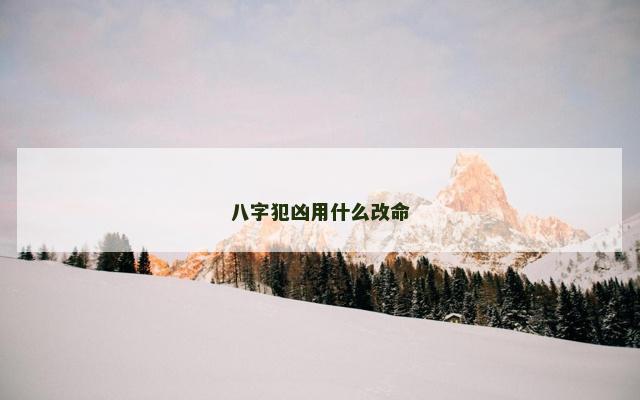 八字犯凶用什么改命