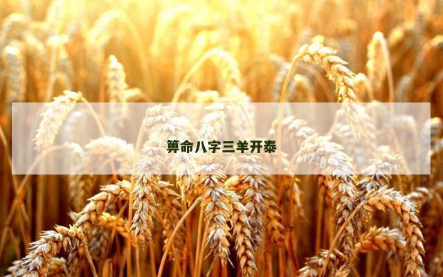 箅命八字三羊开泰