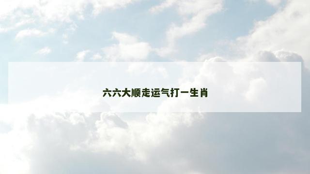 六六大顺走运气打一生肖